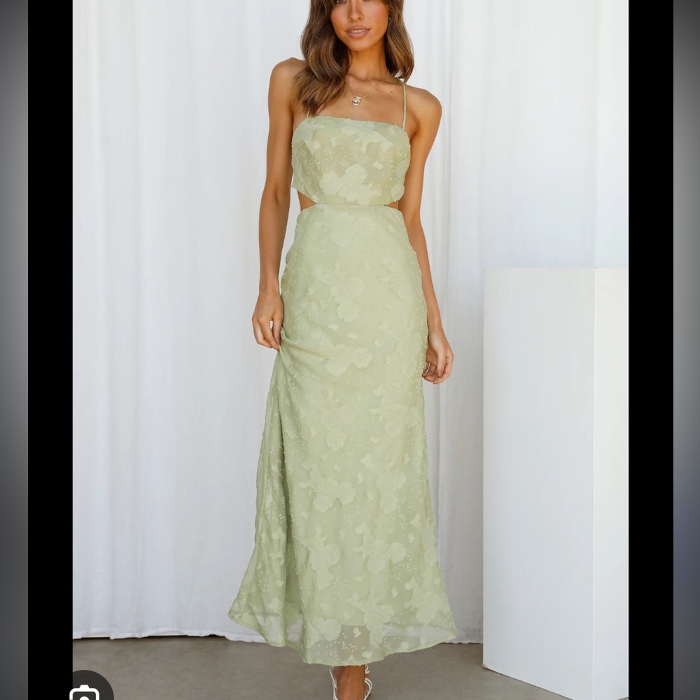 Hello Molly Light Green Floral Dress